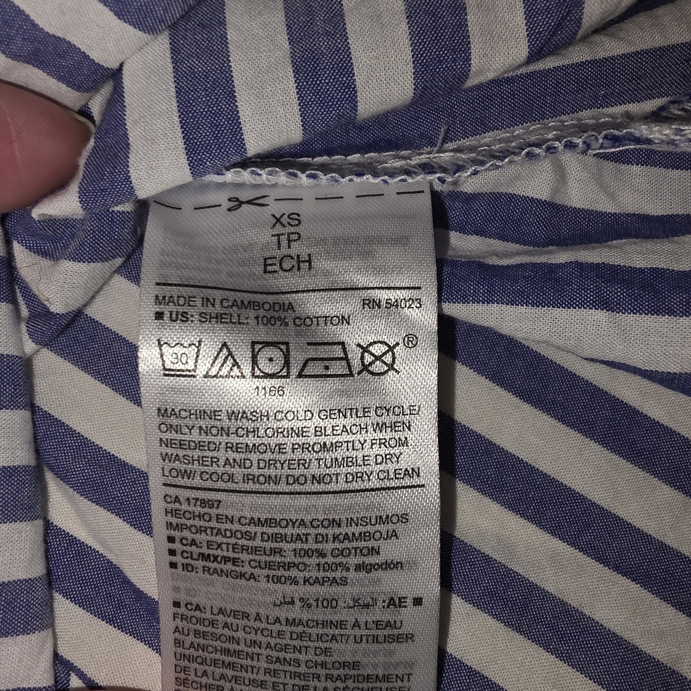 💙 Old Navy Blue & White Striped Tunic Shirt. XS - Picture 7 of 11